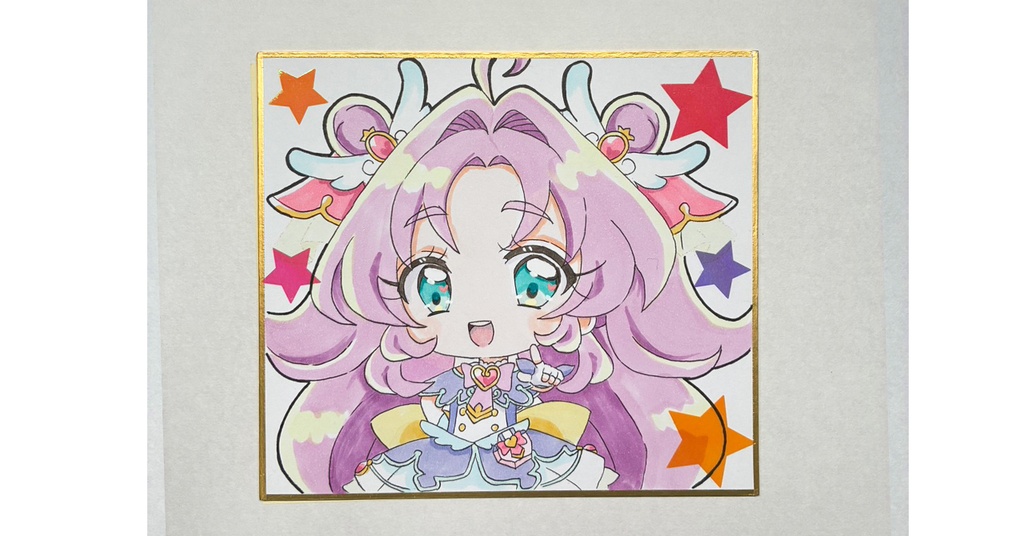 プリキュア 手描き色紙