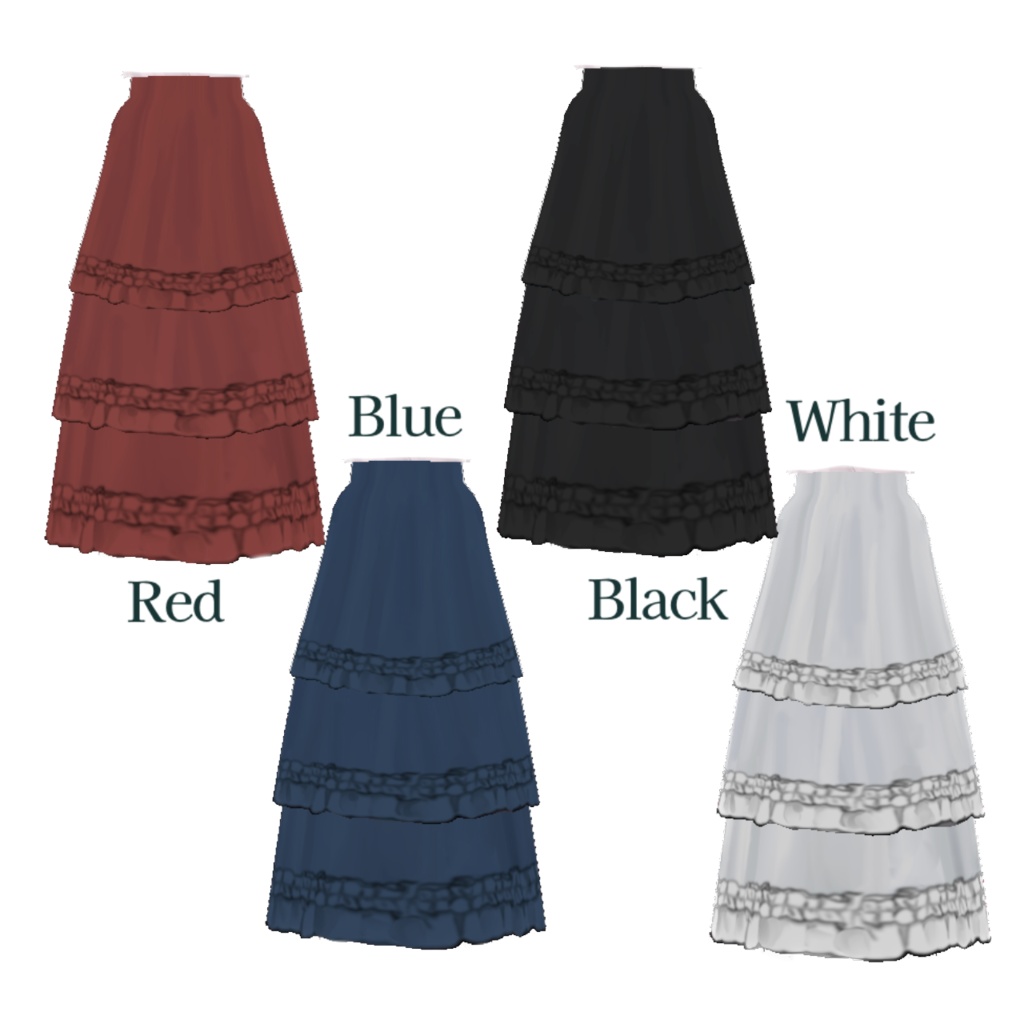 【VRoid用】フリルティアードスカート