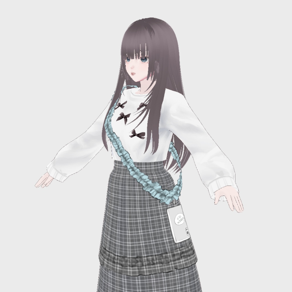 【VRoid用】フリルスマホショルダーストラップ