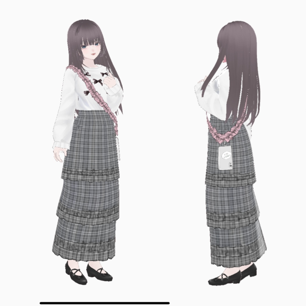 【VRoid用】フリルスマホショルダーストラップ