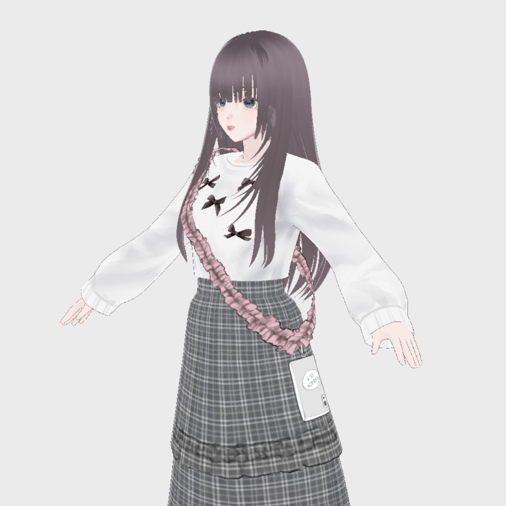 【VRoid用】フリルスマホショルダーストラップ