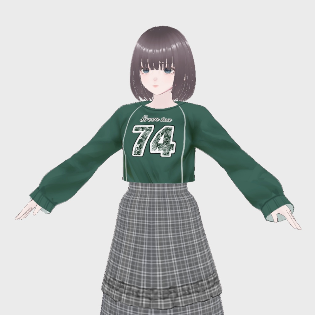 【VRoid用】ブロケットコアロングゲームTシャツ