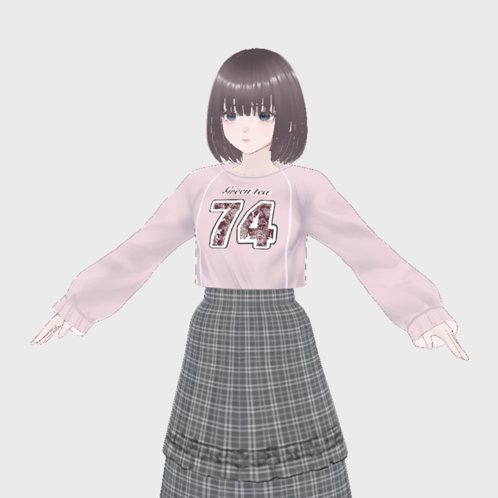 【VRoid用】ブロケットコアロングゲームTシャツ