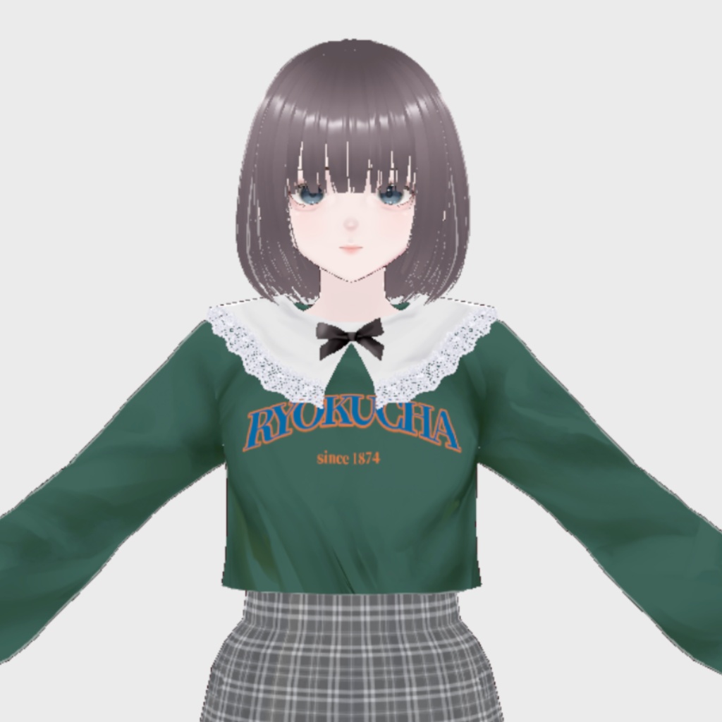 【VRoid用】付け襟&カレッジロゴT