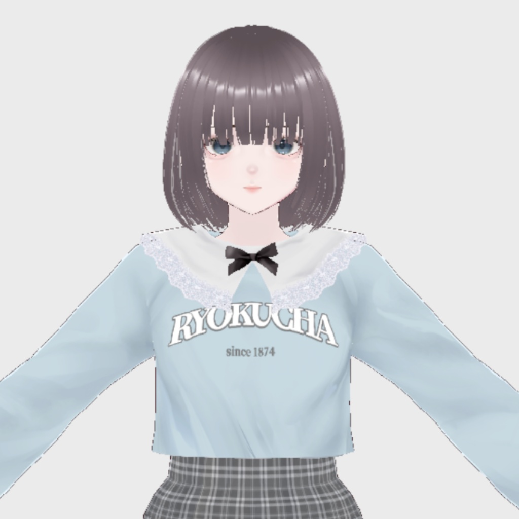 【VRoid用】付け襟&カレッジロゴT