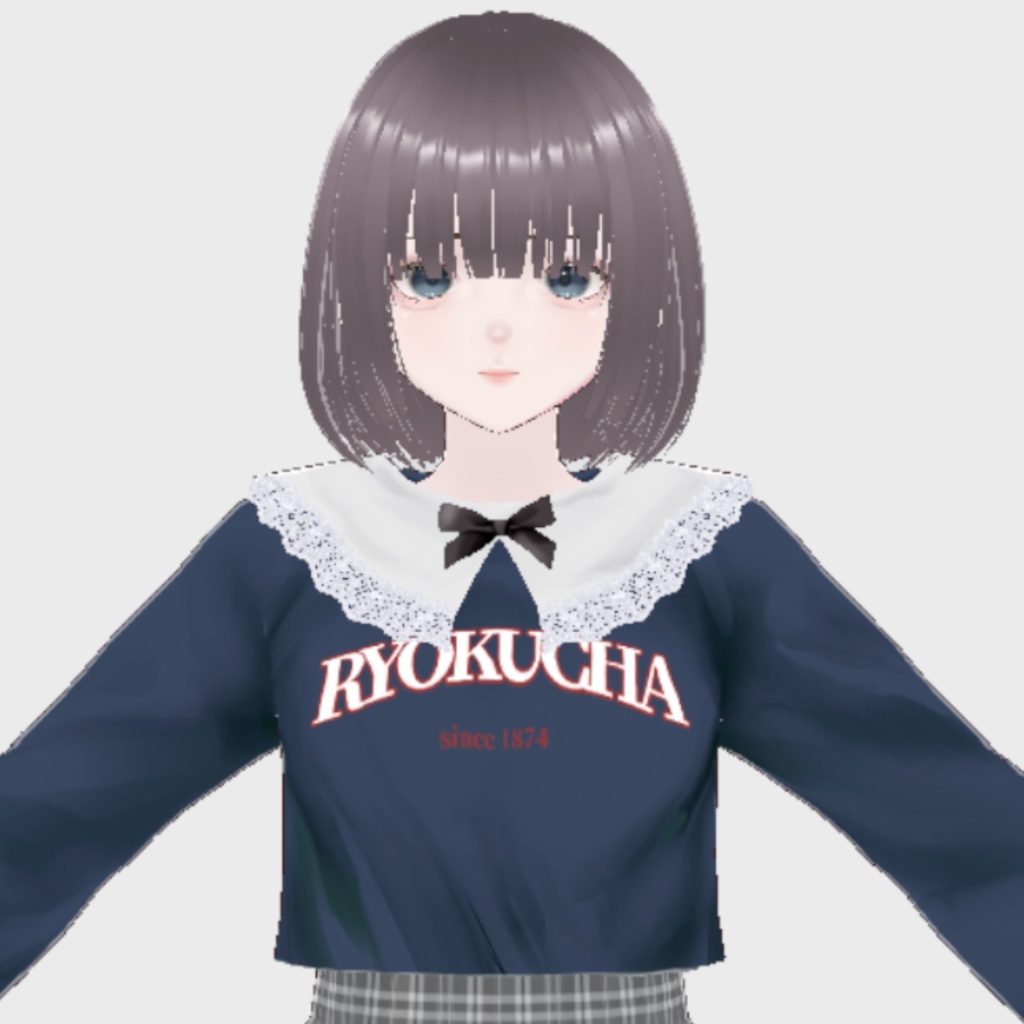 【VRoid用】付け襟&カレッジロゴT