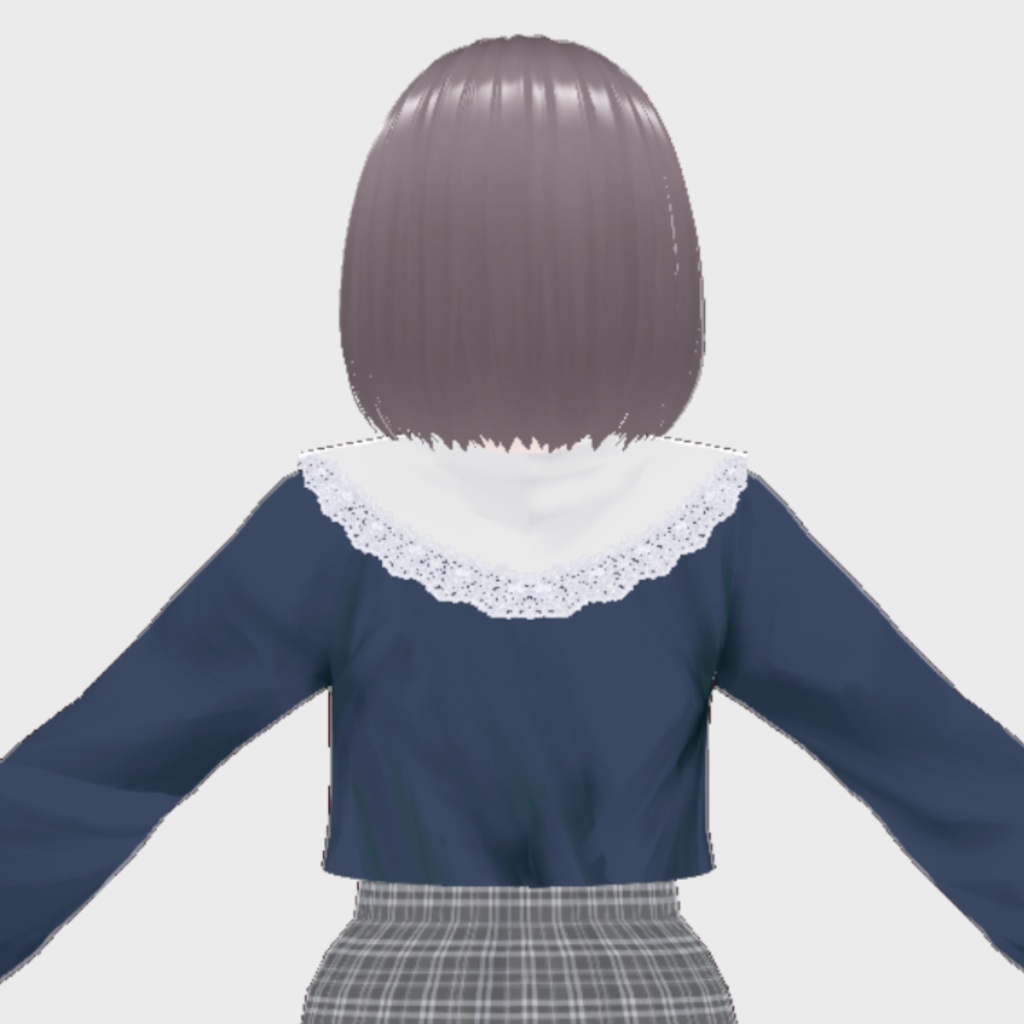 【VRoid用】付け襟&カレッジロゴT