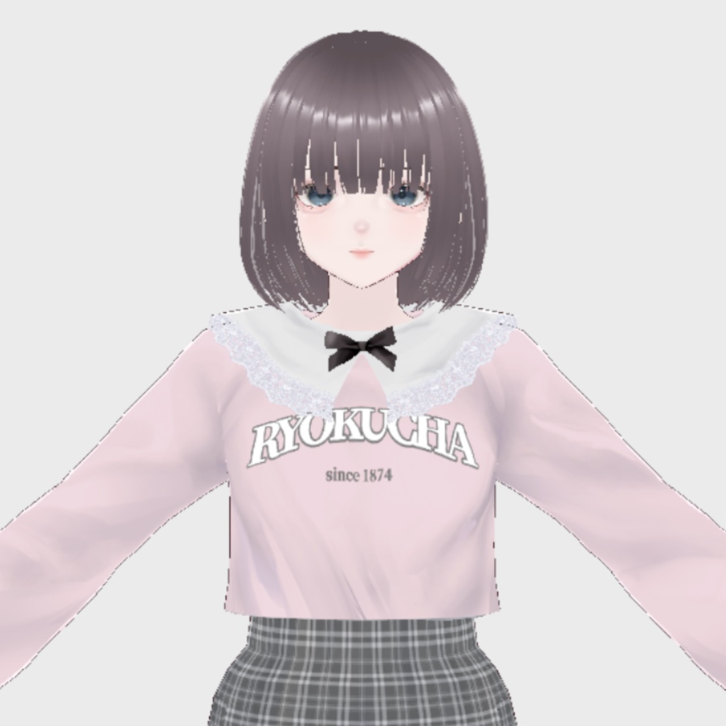 【VRoid用】付け襟&カレッジロゴT