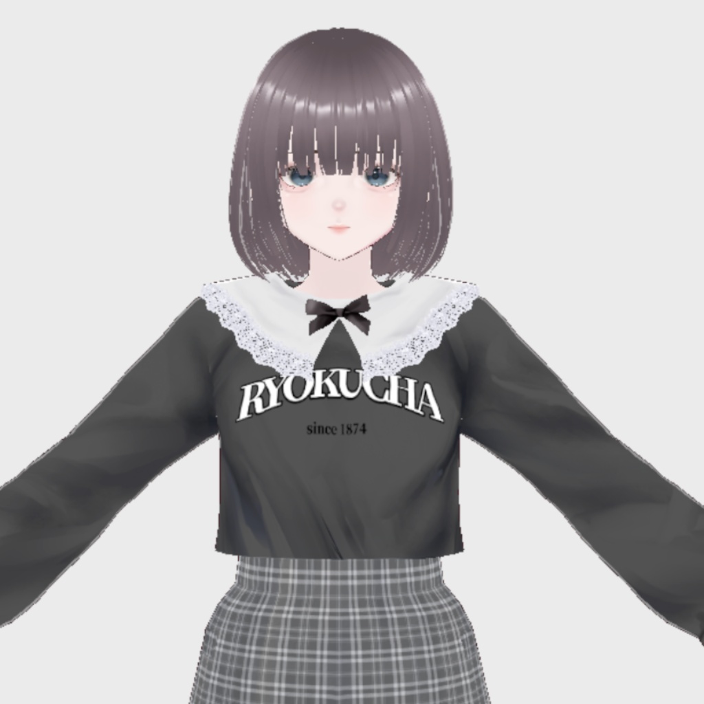 【VRoid用】付け襟&カレッジロゴT