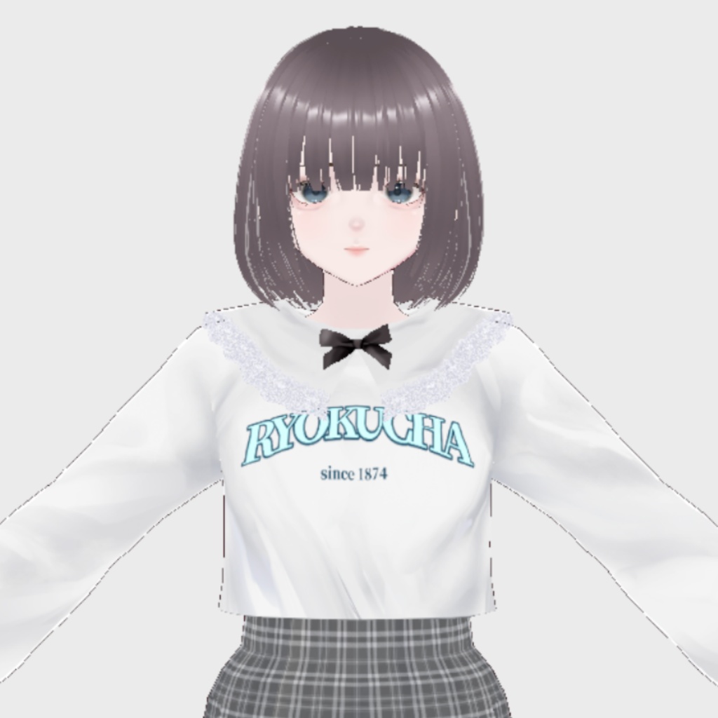 【VRoid用】付け襟&カレッジロゴT