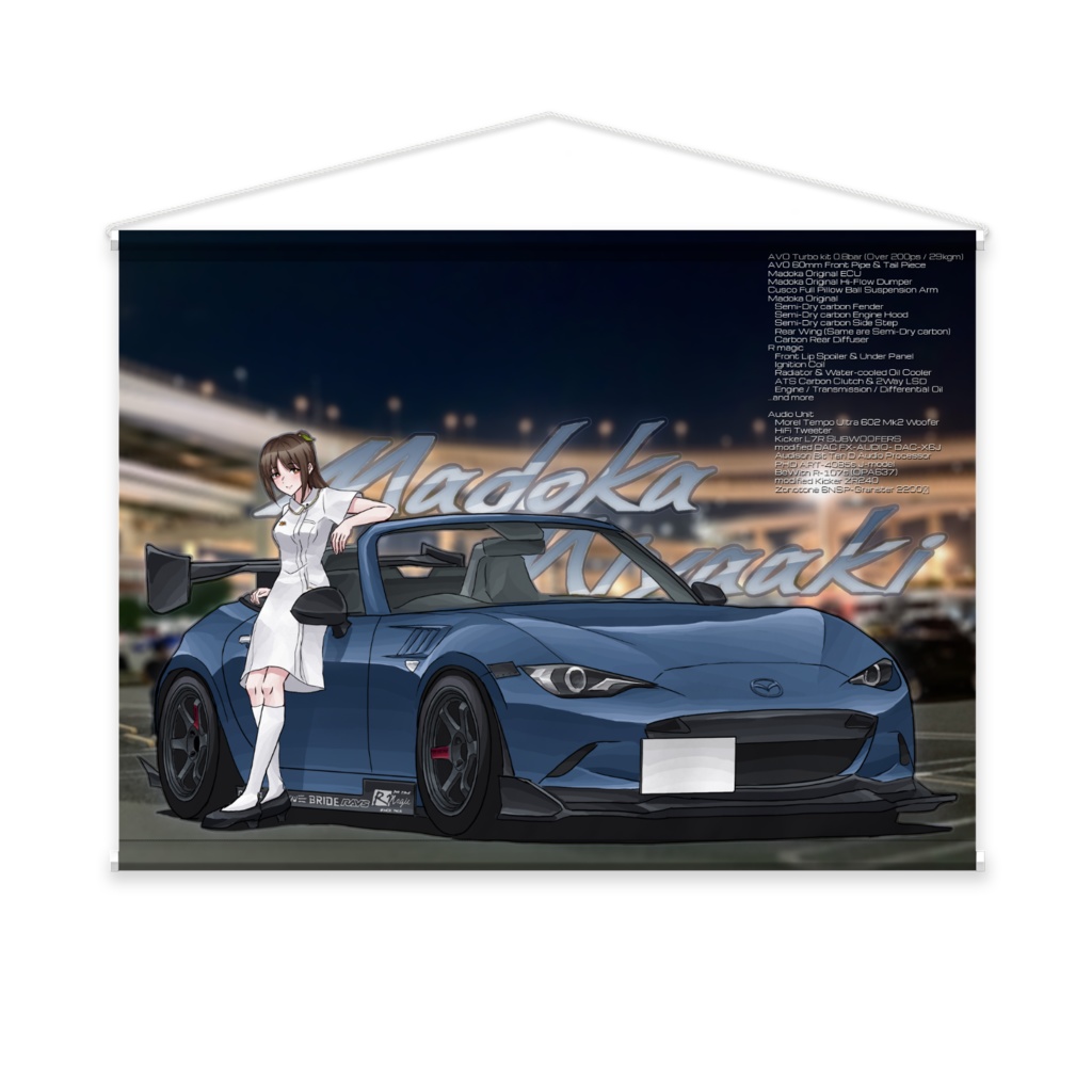 まどかさんのロードスター ざっくりスペック入り B2タペストリー