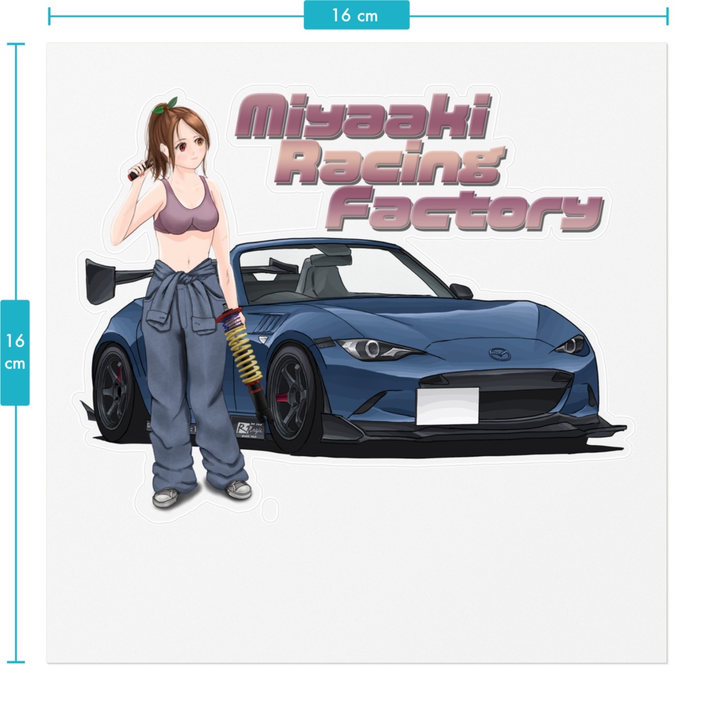 Miyaaki Racing Factory クリアステッカー(幅160mm)