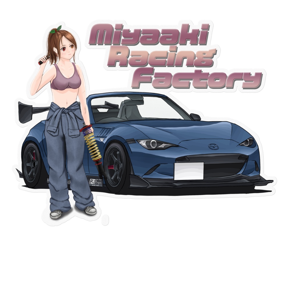 Miyaaki Racing Factory クリアステッカー(幅160mm)