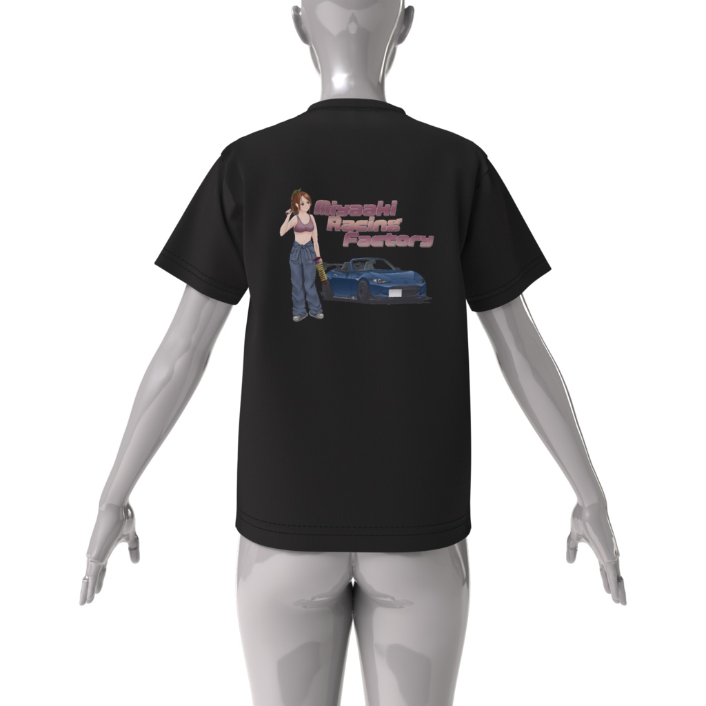 Miyaaki Racing Factory ビッグシルエットTシャツ(黒)