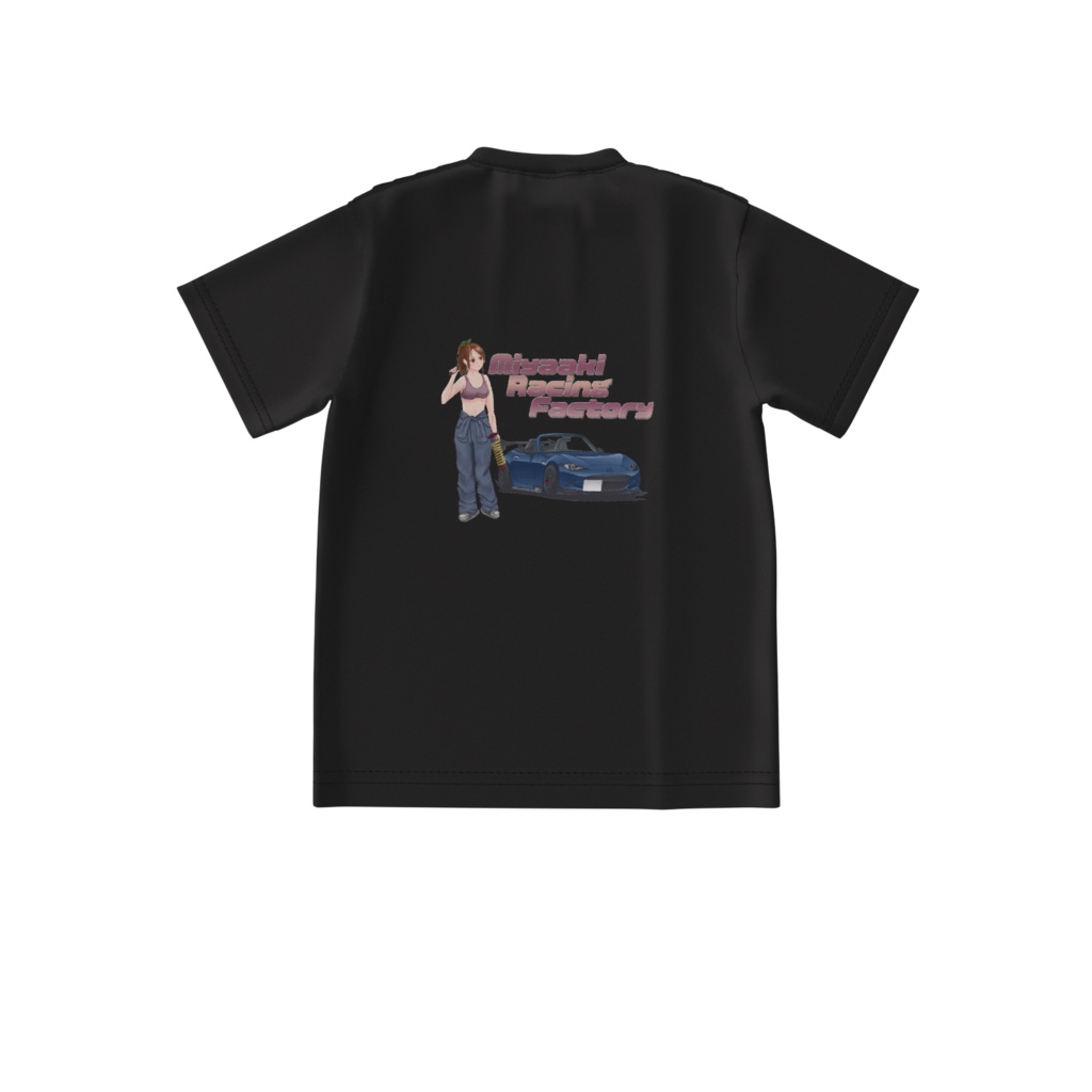 Miyaaki Racing Factory ビッグシルエットTシャツ(前面ロゴあり)黒