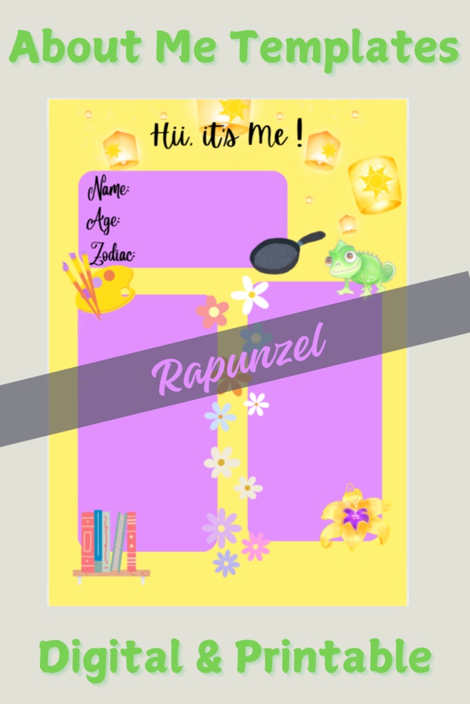 About Me Templates (Rapunzel inspired)