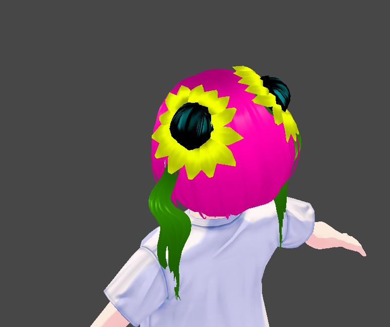 Vroid studio twin flower bun hair preset