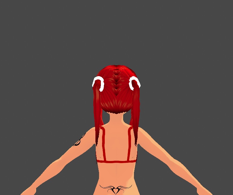 Vroid studio red pigtails preset