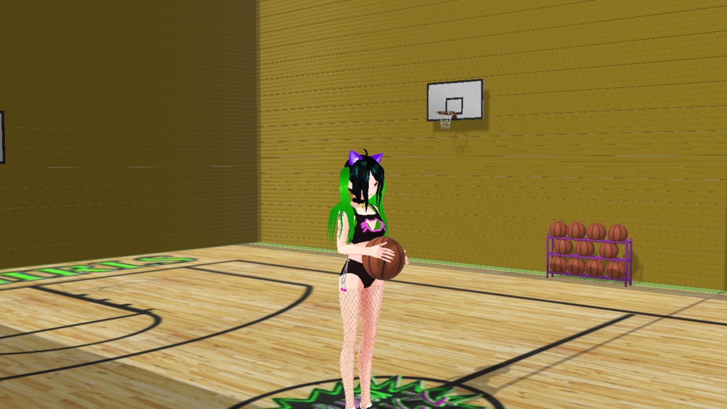 simple basketball court for xr animator and vrmposing desktop vroid studio