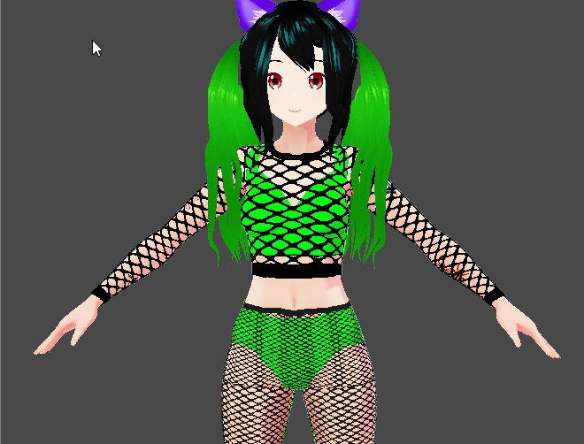 vroid studio fishnet set wip