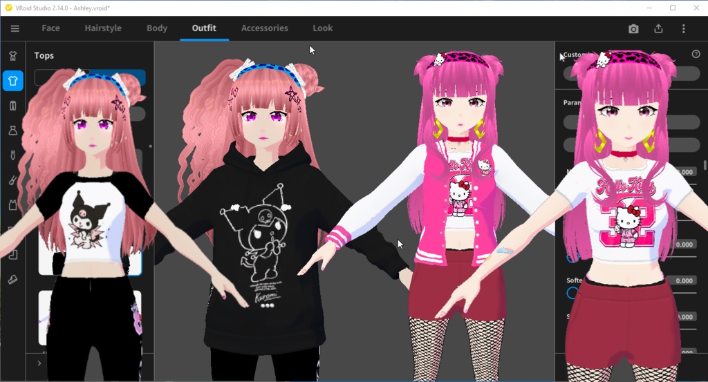vroid studio hello kitty outfits
