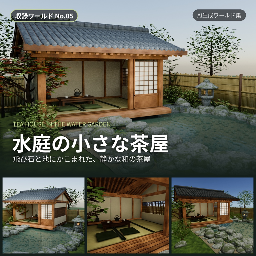 【100円・随時追加】茶味のお店の3Dワールド素材集|GLB・PMX・Unitypackage