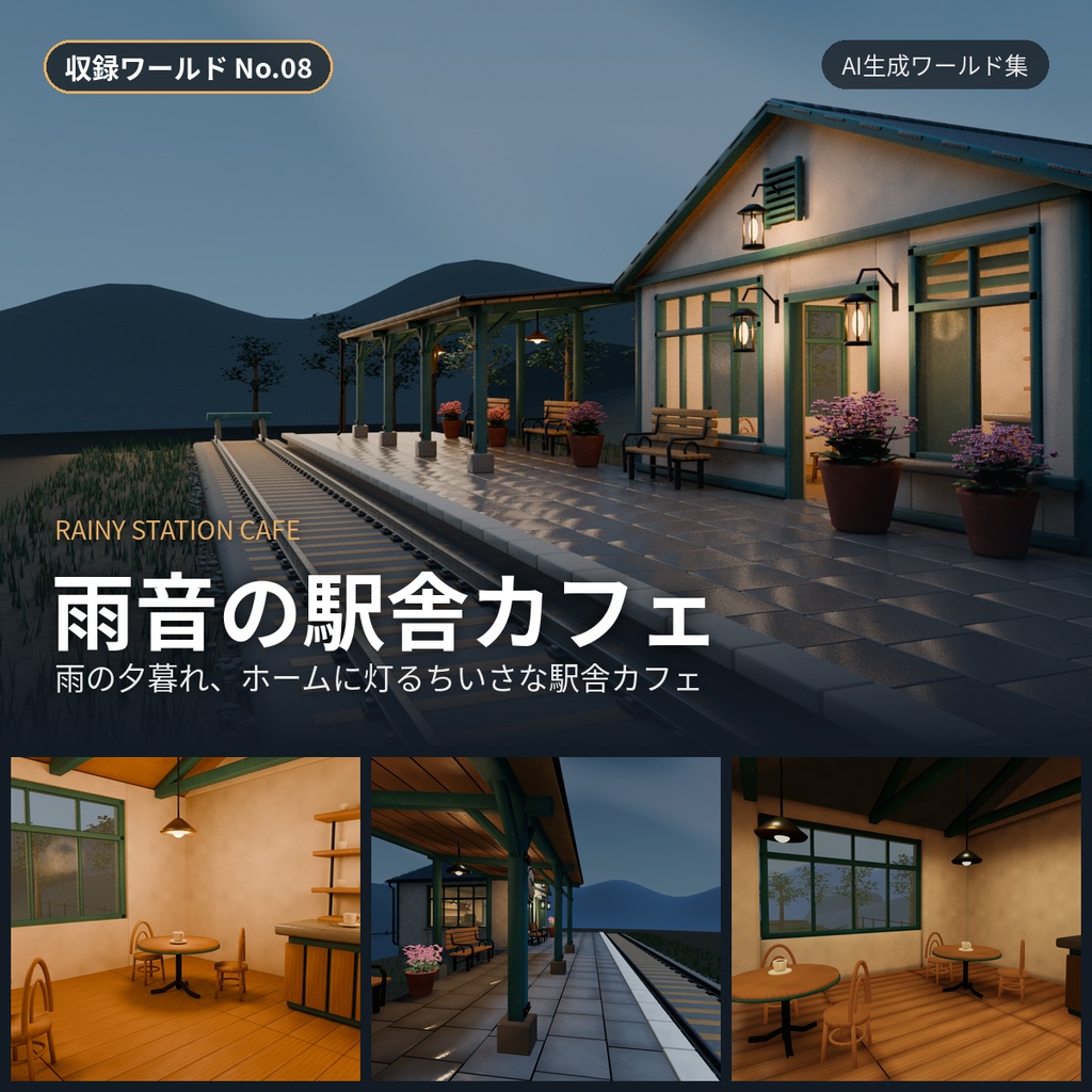 【100円・随時追加】茶味のお店の3Dワールド素材集|GLB・PMX・Unitypackage