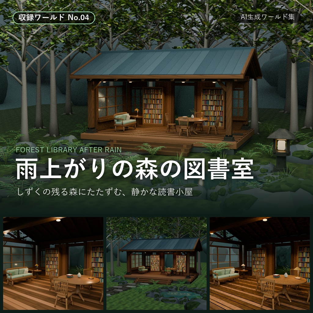 【100円・随時追加】茶味のお店の3Dワールド素材集|GLB・PMX・Unitypackage