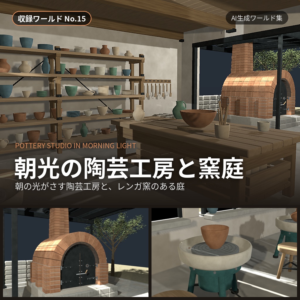 【100円・随時追加】茶味のお店の3Dワールド素材集|GLB・PMX・Unitypackage