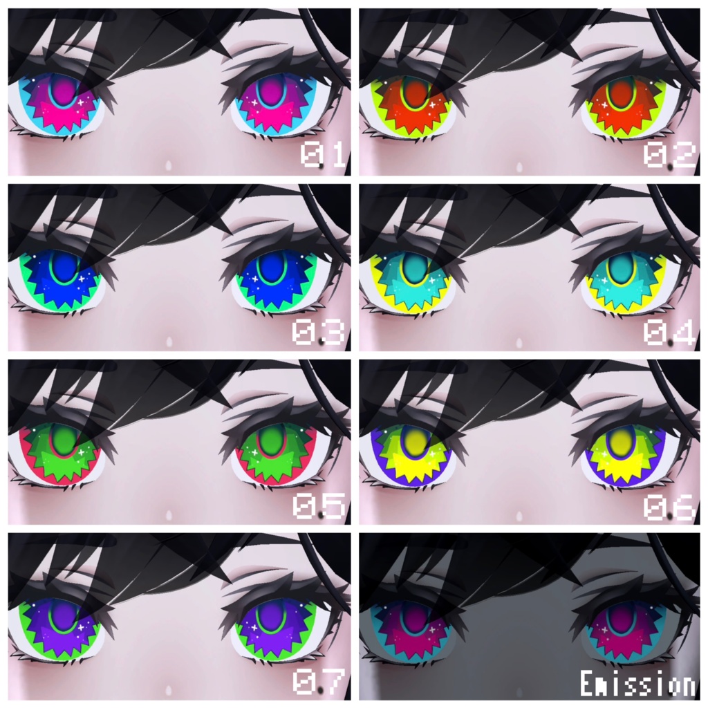 【9アバター対応】K02β Eye Texture