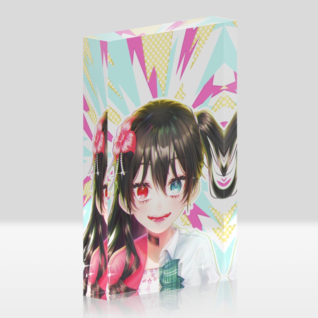 キュートなオンナノコ🎀アクリルブロック