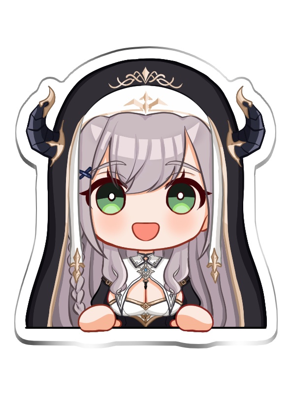 【非公式】白銀ノエル　　シスター衣装　アクリルバッジ
