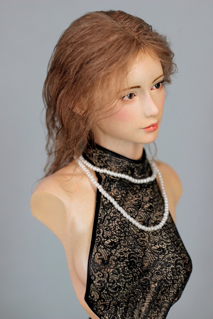 オリジナルガレージキット 踊り子胸像ver 1/4スケール / Original GK Seated Chinese Girl Bust model