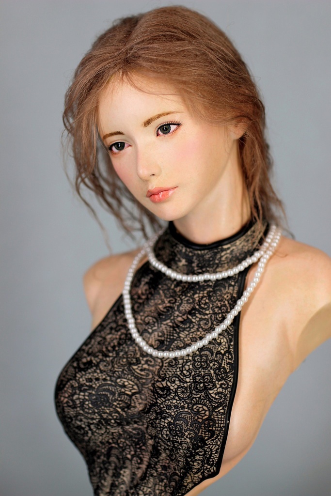 オリジナルガレージキット 踊り子胸像ver 1/4スケール / Original GK Seated Chinese Girl Bust model
