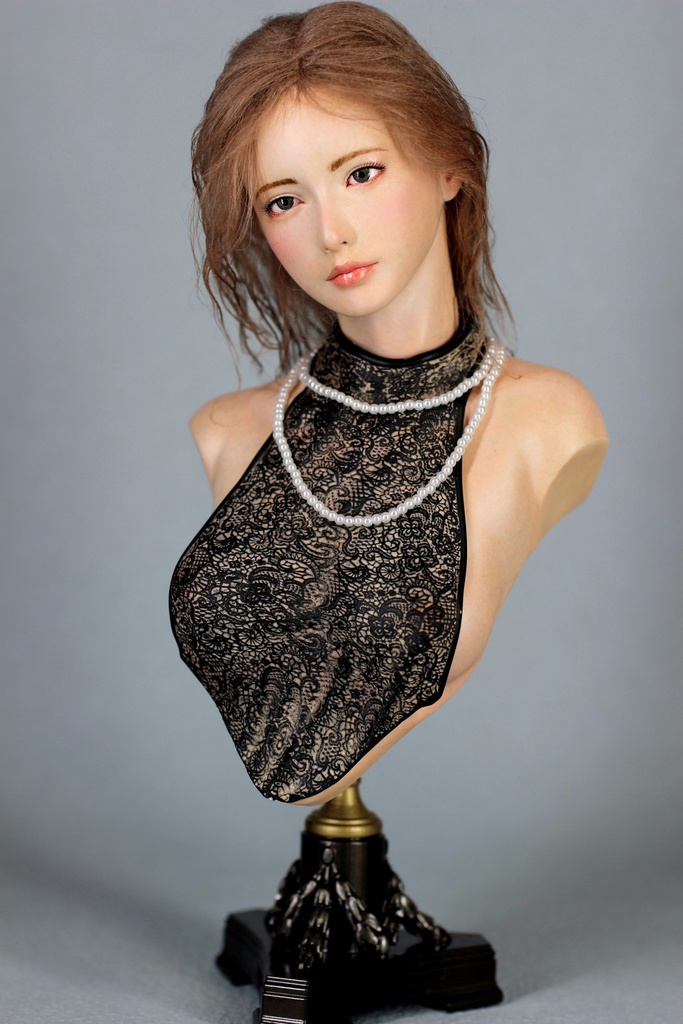 オリジナルガレージキット 踊り子胸像ver 1/4スケール / Original GK Seated Chinese Girl Bust model