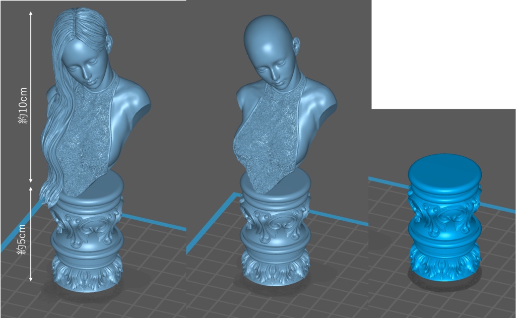 オリジナルガレージキット 踊り子胸像ver 1/4スケール / Original GK Seated Chinese Girl Bust model