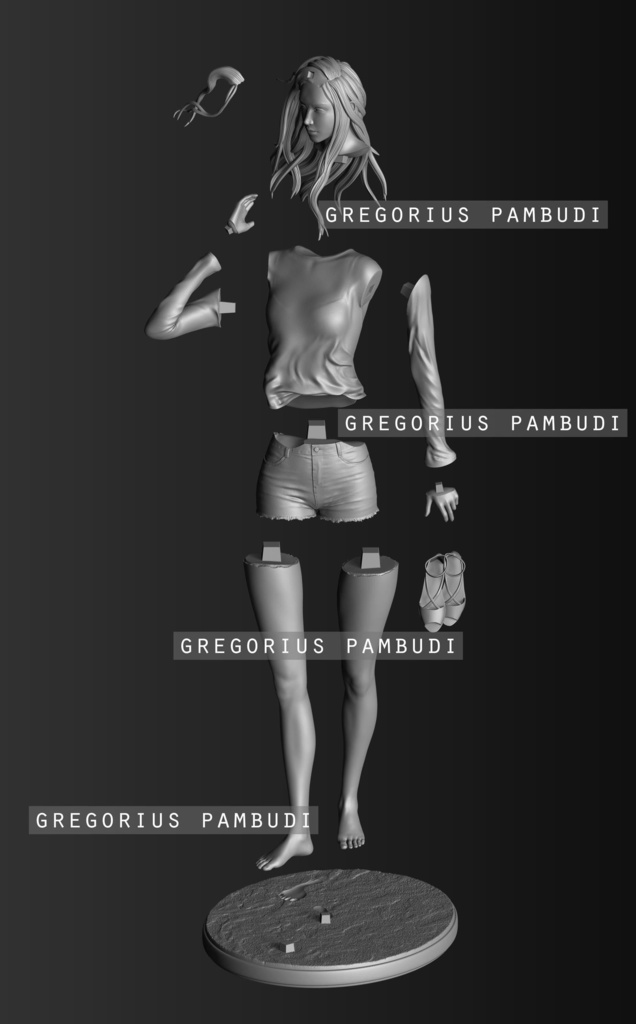 ガレージキット 海辺を歩く女 1/6スケール A woman at a windy beach 1:6 scale