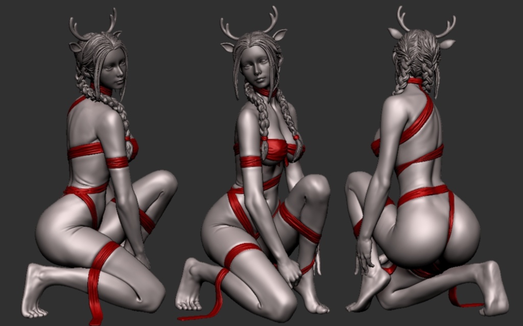 オリジナルガレージキット レースの下着の女性 クリスマスver (Woman in a lacy lingerie Xmas ver) 1/6スケール