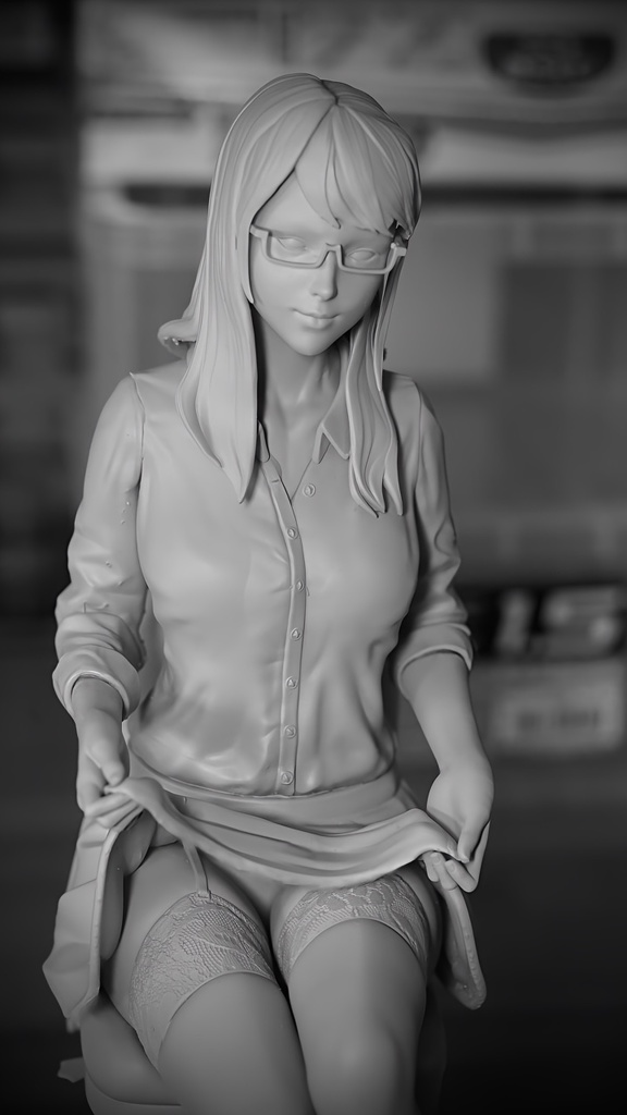 [ただいま早期割価格適用中] オリジナルガレージキット 誰も居ないときのOL 1/6スケール (An office lady alone in the room)
