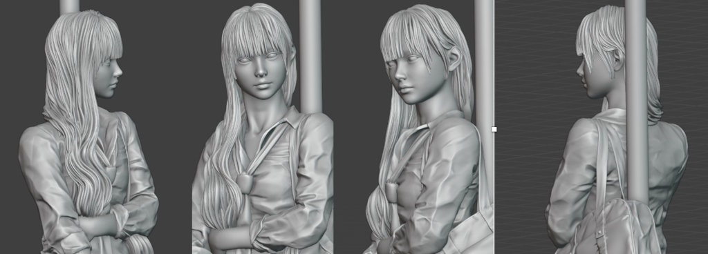 オリジナルガレージキット バス停とJK 1/6 および1/12スケール (Waiting for him)