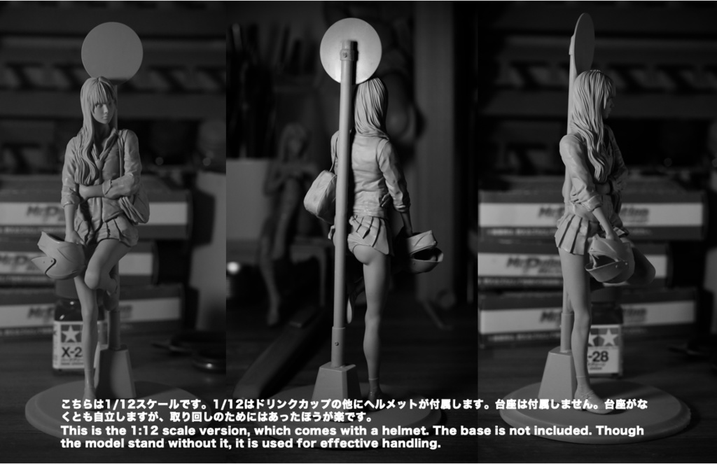 オリジナルガレージキット バス停とJK 1/6 および1/12スケール (Waiting for him)