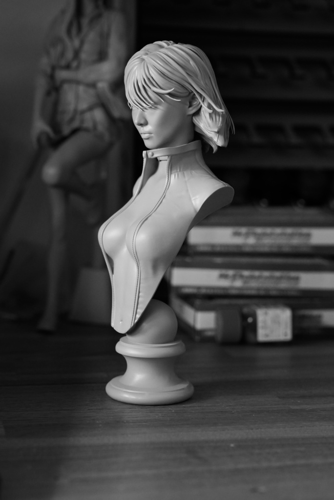 【早期割価格適用中! ¥2000オフ!】ガレージキット バイク乗りの女 バストモデル 1/4スケール (A Female Rider bust model)