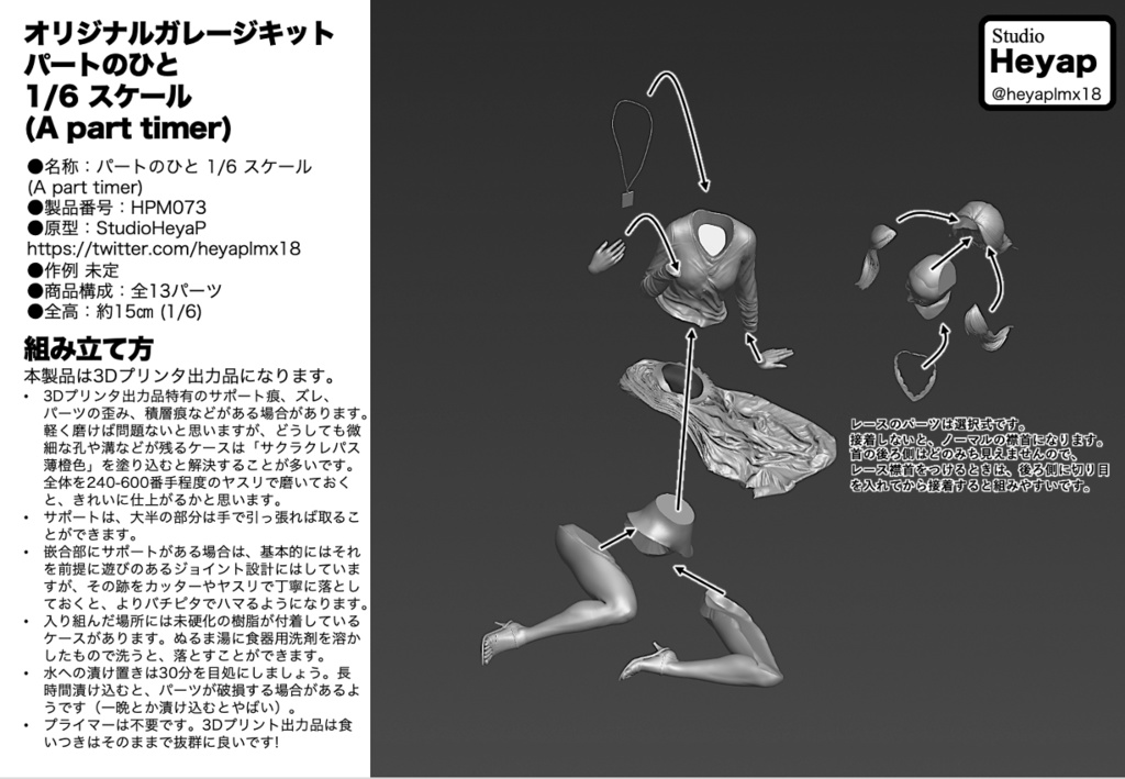 早期割2000円オフ!! オリジナルガレージキット パートのひと 1/6 スケール (A part timer)