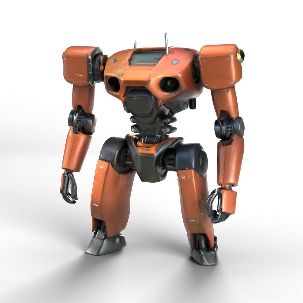 銅色の作業ロボの置物【3Dモデル・VRChat/Unity】(AI で作成)