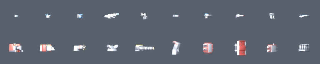 Mecha Kit Weapons — メカの武器 100 種 Blender アドオン【Blender 4.5 LTS で確認】(AI で作成)