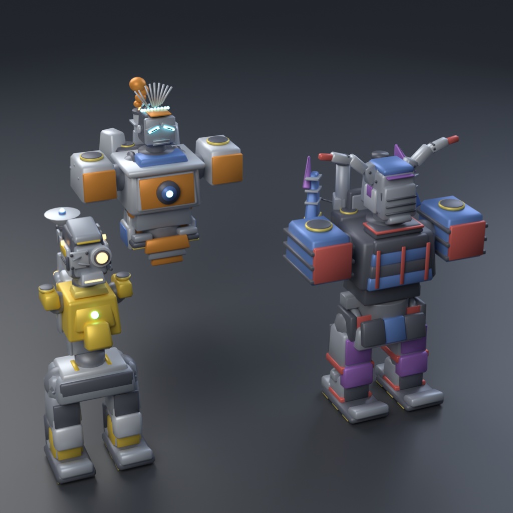 Mecha Kit Frames — メカの体 100 種(頭・胴・脚・背中)Blender アドオン【Blender 4.5 LTS で確認】(AI で作成)