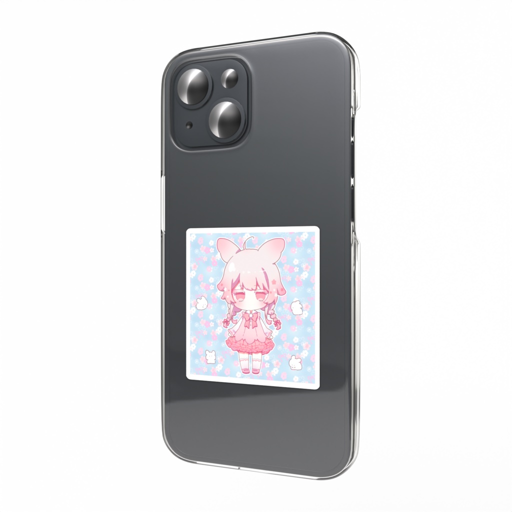 こよみ（三つ編み＆うさ耳ver.）もめん兎といっしょ　スマホステッカー