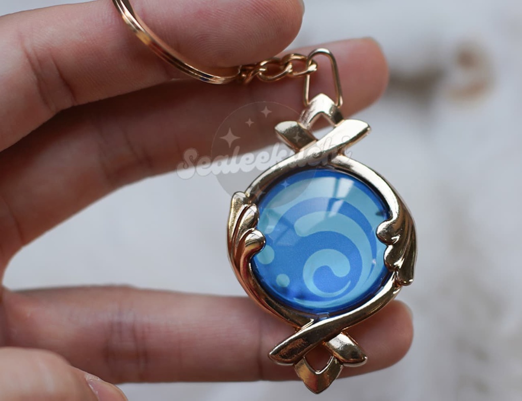 原神 神の目 5cm モンド 璃月 稲妻 スメール フォンテーヌ ナタ ナドクライ スネージナヤ 風 岩 雷 草 水 炎 氷 月の輪 透明ガラス キーホルダー グッズ アクセサリー飾り