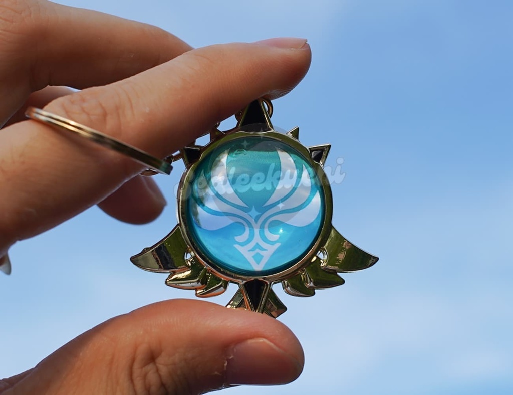 原神 神の目 5cm モンド 璃月 稲妻 スメール フォンテーヌ ナタ ナドクライ スネージナヤ 風 岩 雷 草 水 炎 氷 月の輪 透明ガラス キーホルダー グッズ アクセサリー飾り