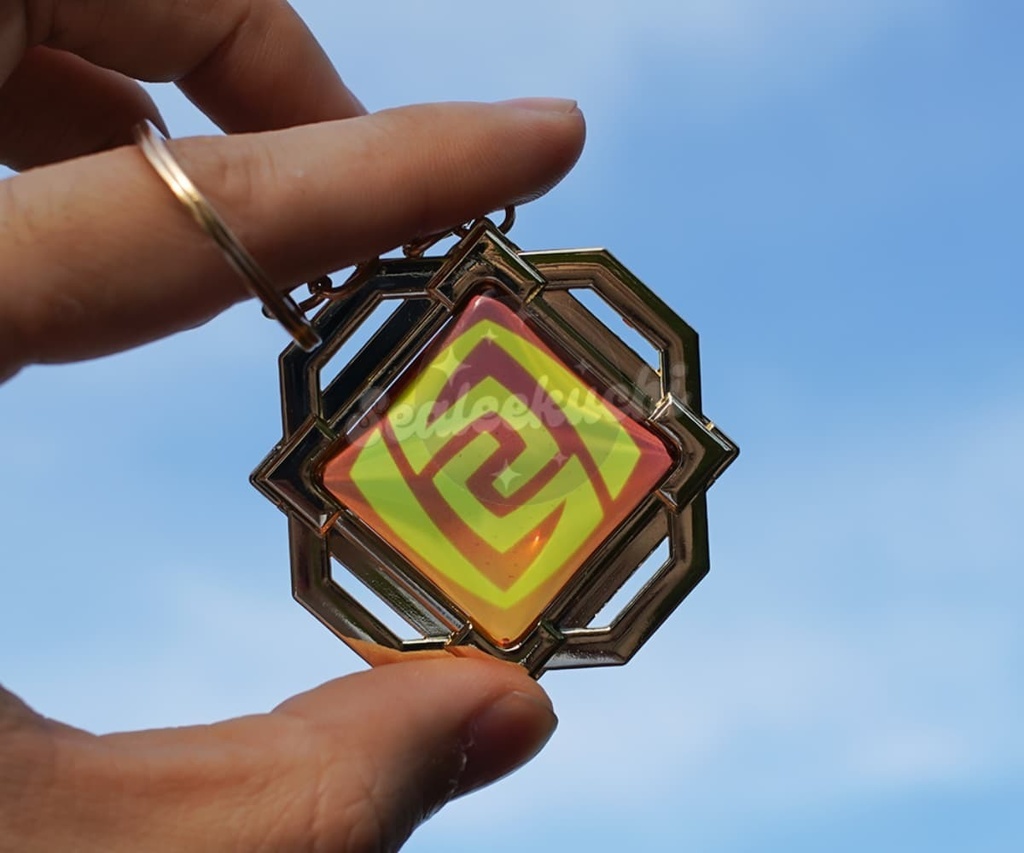 原神 神の目 5cm モンド 璃月 稲妻 スメール フォンテーヌ ナタ ナドクライ スネージナヤ 風 岩 雷 草 水 炎 氷 月の輪 透明ガラス キーホルダー グッズ アクセサリー飾り